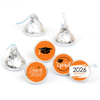 Orange Grad - Best is Yet to Come - Round Candy Labels 2026 Graduation Party Favors - Fits Hershey's Kisses 108 Ct