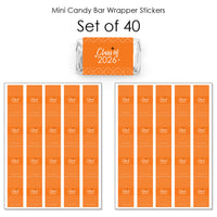 Orange Grad - Best is Yet to Come - Mini Candy Bar Wrapper Stickers - 2026 Orange Graduation Party Small Favors - 40 Count