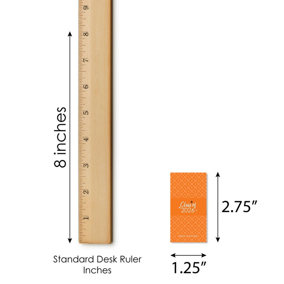 Orange Grad - Best is Yet to Come - Mini Candy Bar Wrapper Stickers - 2026 Orange Graduation Party Small Favors - 40 Count