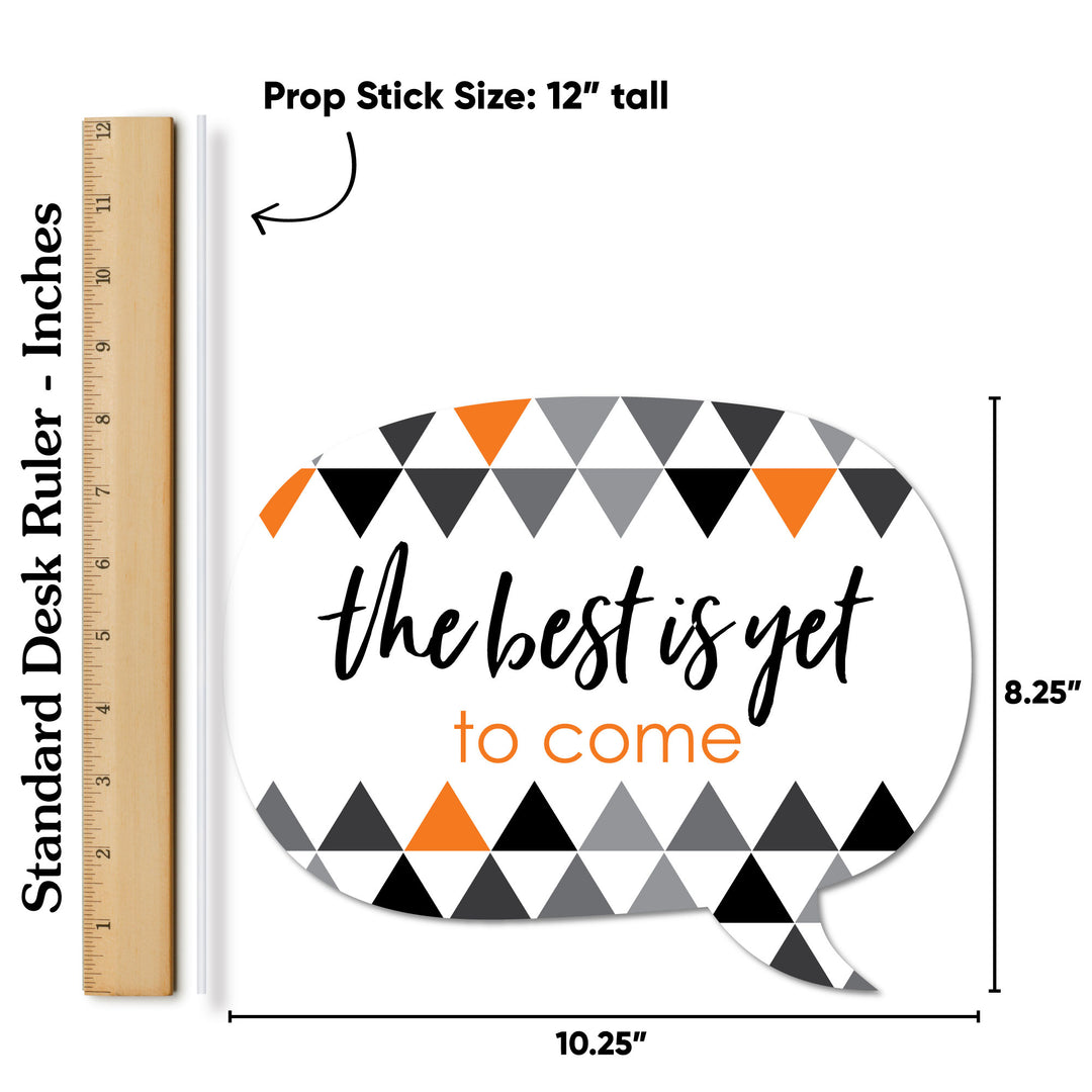 Orange Grad - 2026 Graduation Party Photo Booth Props Kit - 20 Count