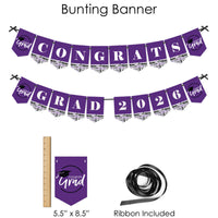 Purple Grad - Best is Yet to Come - 2026 Purple Graduation Party Supplies - Banner Decoration Kit - Fundle Bundle
