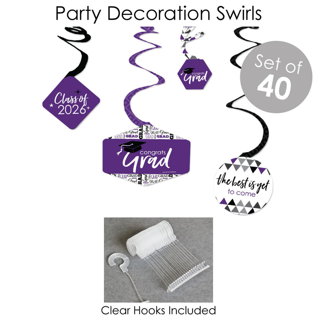 Purple Grad - Best is Yet to Come - 2026 Purple Graduation Party Supplies - Banner Decoration Kit - Fundle Bundle