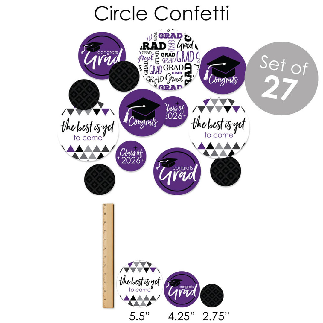 Purple Grad - Best is Yet to Come - 2026 Purple Graduation Party Supplies - Banner Decoration Kit - Fundle Bundle