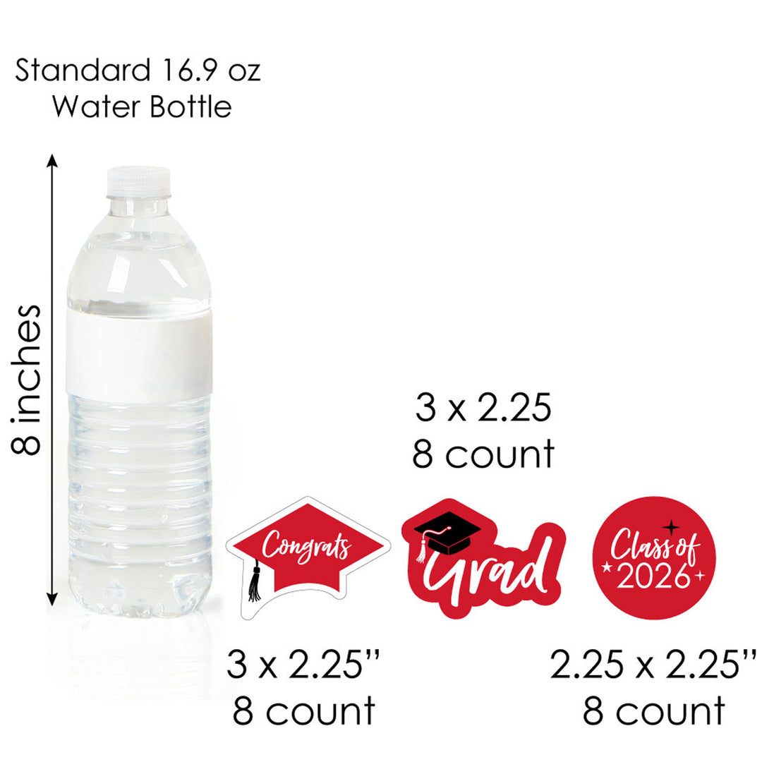 Red Grad - Best is Yet to Come - Cupcake Decoration - 2026 Red Graduation Party Cupcake Wrappers and Treat Picks Kit - Set of 24