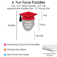 Custom Fun Face Red Grad Paddles - 6 Ct