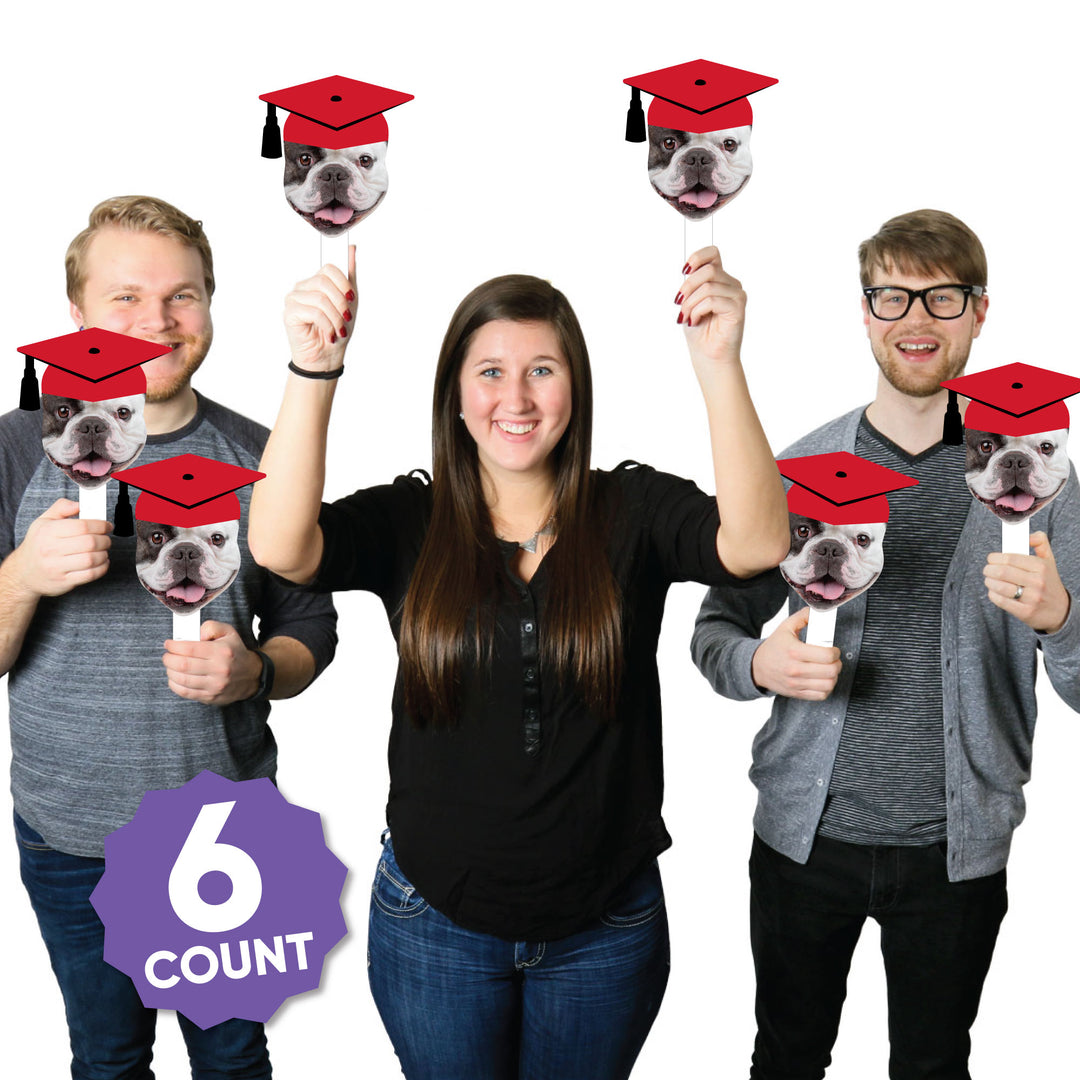 Custom Fun Face Red Grad Paddles - 6 Ct