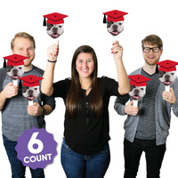 Custom Fun Face Red Grad Paddles - 6 Ct