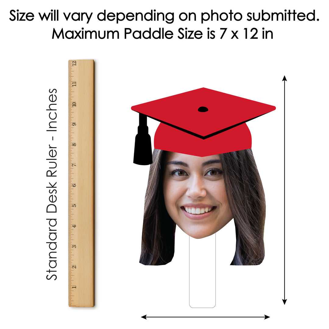 Custom Fun Face Red Grad Paddles - 6 Ct