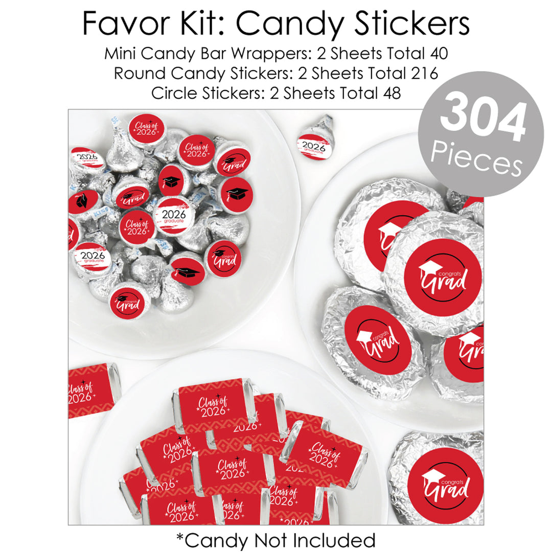 Red Grad - Best is Yet to Come - 2026 Red Graduation Party Supplies - Banner Decoration Kit - Fundle Bundle