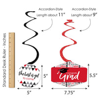 Red Grad - Best is Yet to Come - 2026 Red Graduation Party Hanging Decor - Party Decoration Swirls - Set of 40