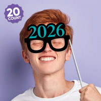 Teal Grad - 2026 Graduation Party Photo Booth Props Kit - 20 Count