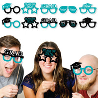 Teal Grad Glasses - Best is Yet to Come - Teal 2026 Paper Card Stock Graduation Party Photo Booth Props Kit - 10 Count