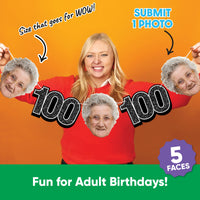 One photo creates five custom faces for 100th birthday garland