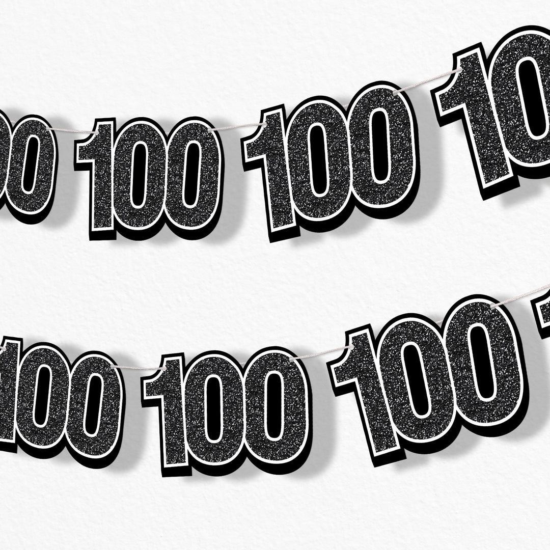 adult 100th birthday party garland banner