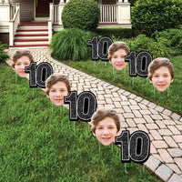 Custom Face Yard Signs - 10th Birthday - 10 Pc
