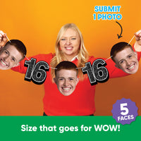 Submit one photo to make five faces for sweet 16 garland