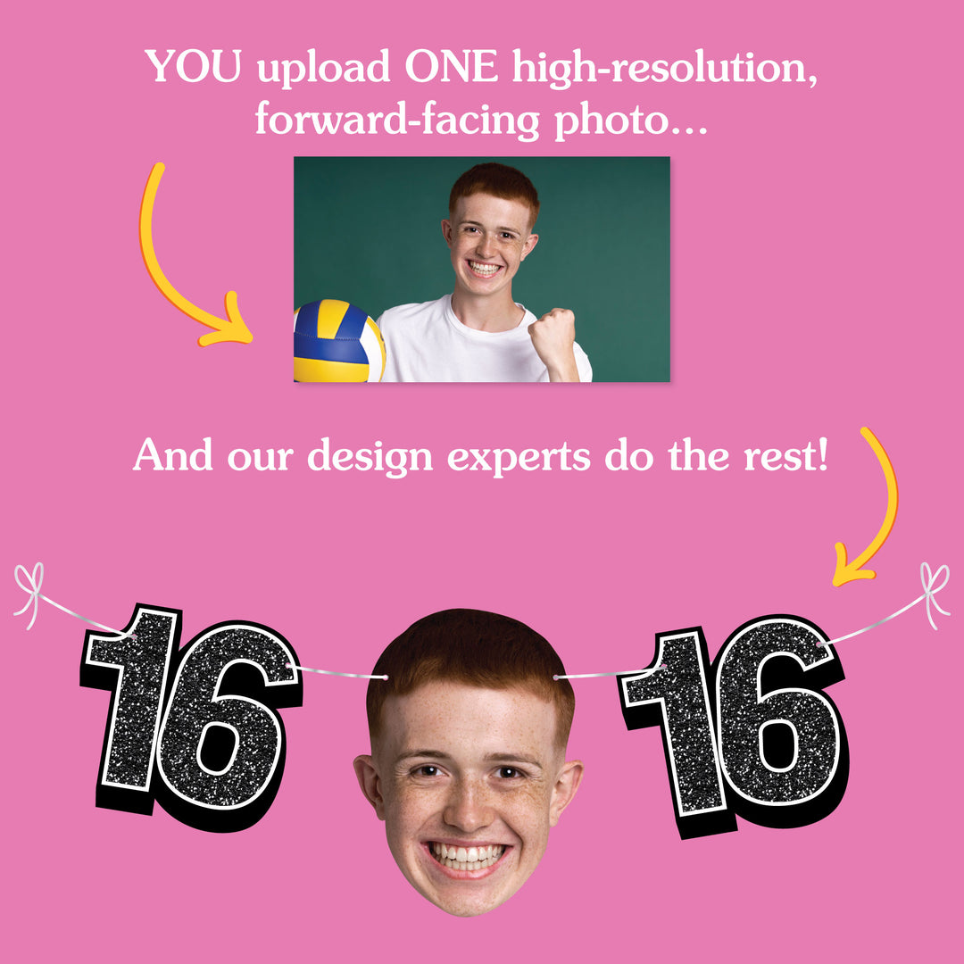 One photo uploaded for sweet 16 custom face banner
