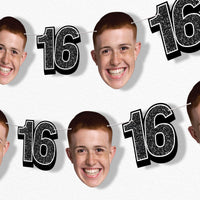 Black sweet 16 custom fun face banner