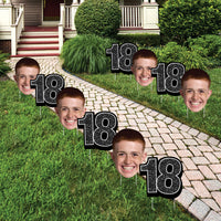 Custom Face Yard Signs - 18th Birthday - 10 Pc