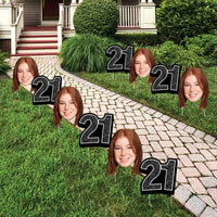 Custom Face Yard Signs - 21st Birthday - 10 Pc