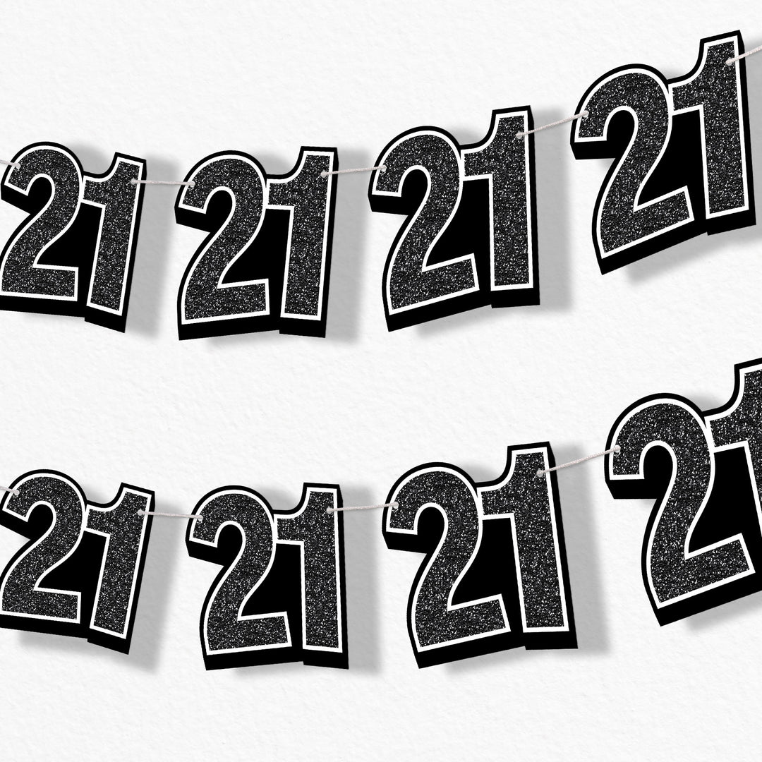 21st birthday party garland banner