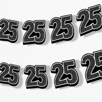 adult 25th birthday party garland banner