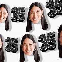 Custom Face 35th Birthday Garland Banner