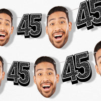 Custom Face 45th Birthday Garland Banner