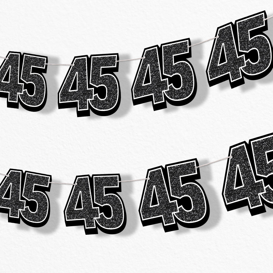 adult 45th birthday party garland banner
