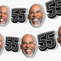 Custom Face 55th Birthday Garland Banner