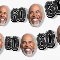 Black 60th birthday fun face garland banner