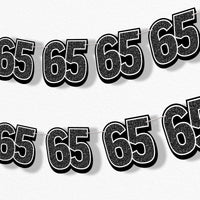 adult 65th birthday party garland banner