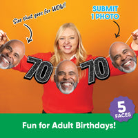 One photo creates five custom faces for 70th birthday garland