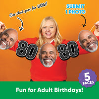One photo creates five custom faces for 80th birthday garland