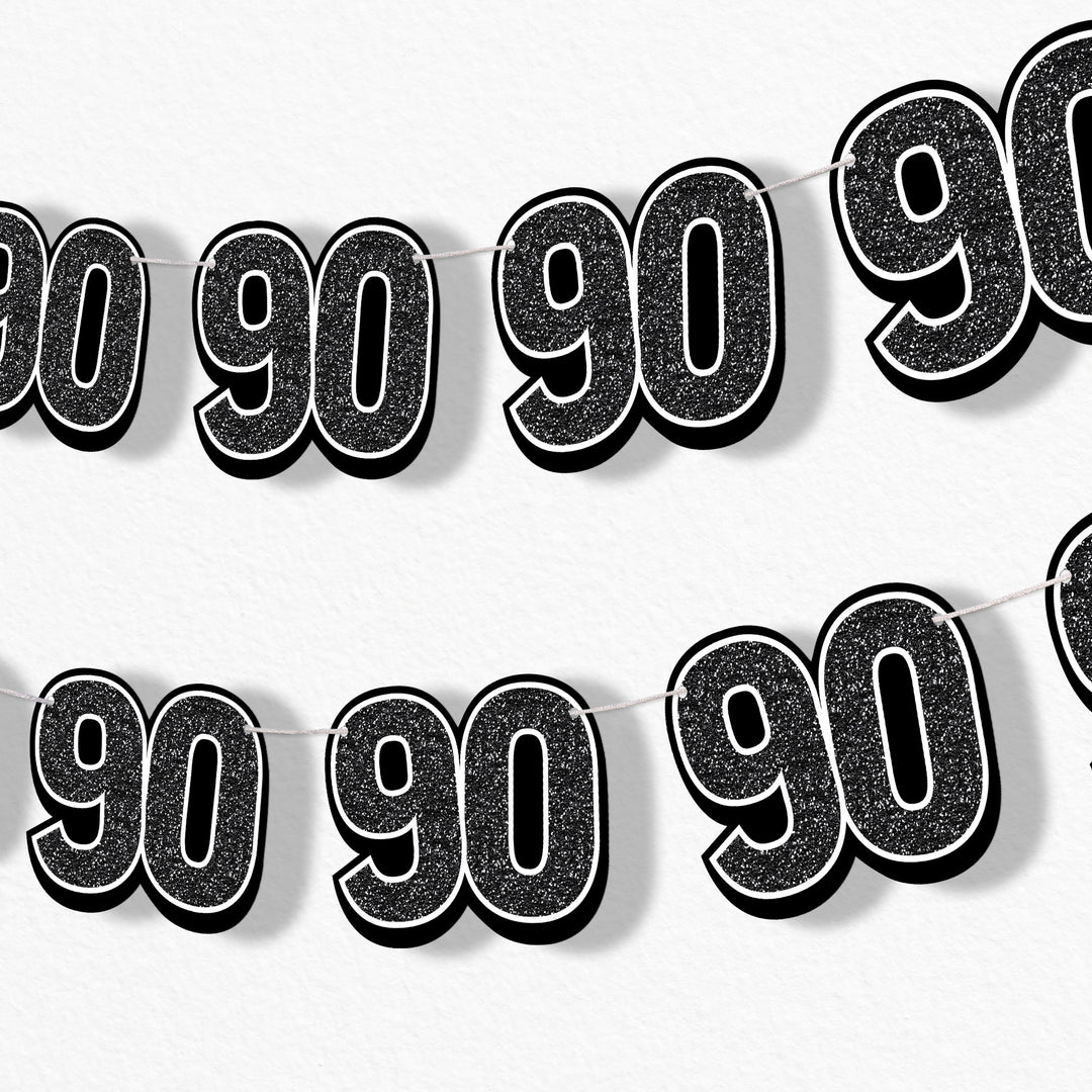 adult 90th birthday party garland banner