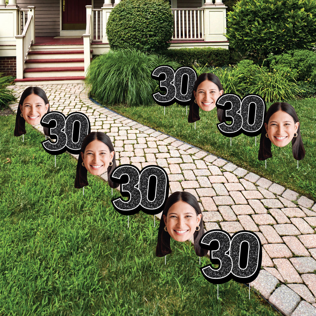 Custom Face Yard Signs - 30th Birthday - 10 Pc