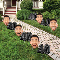 Custom Face Yard Signs - 40th Birthday - 10 Pc