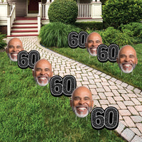 Custom Face Yard Signs - 60th Birthday - 10 Pc