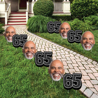 Custom Face Yard Signs - 65th Birthday - 10 Pc
