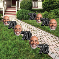 Custom Face Yard Signs - 70th Birthday - 10 Pc