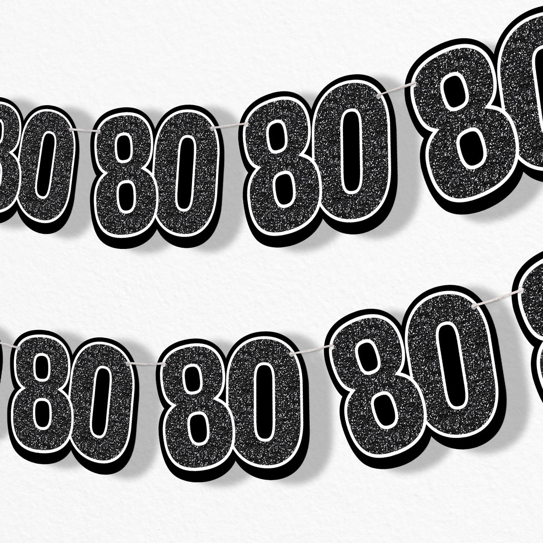80th Birthday Garland Banner - 15 Pc