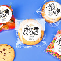Black and white personalized graduation cookie favors