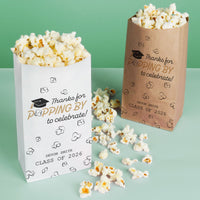 Black and white popcorn bag gusset detail