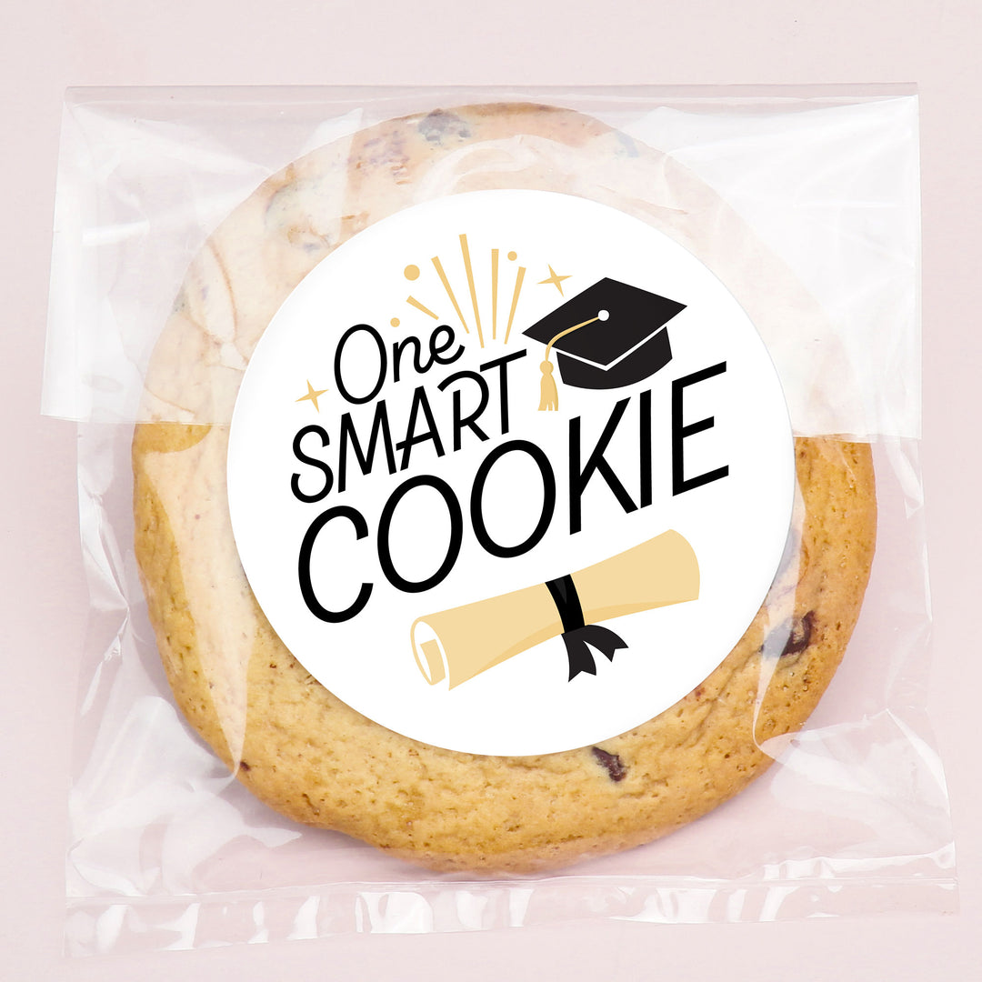Black and White Graduation Clear Cookie Bags 25ct