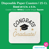 Graduation coaster pulpboard size detail