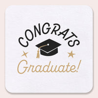Black and White Graduation Drink Coasters 25ct
