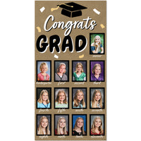 Black & Gold Grad Kraft Photo Banner