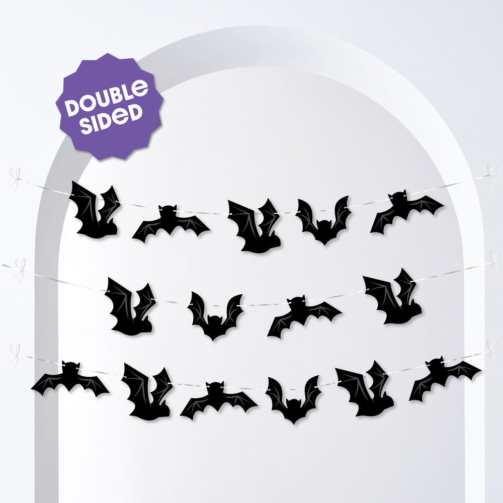 Black Bats Garland Banner - 15 Pc