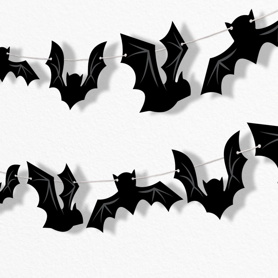 Black Bats Garland Banner - 15 Pc