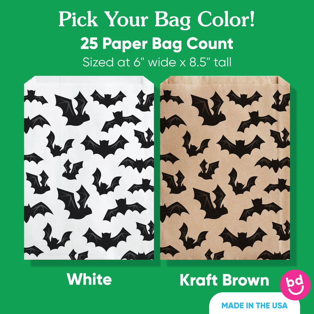 Paper Treat Bags - Black Bats - 25 Ct